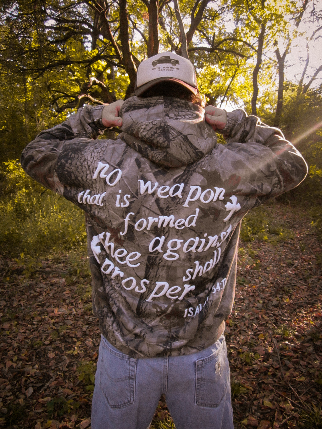 Isaiah 54:17 Camouflage Box Hoodie