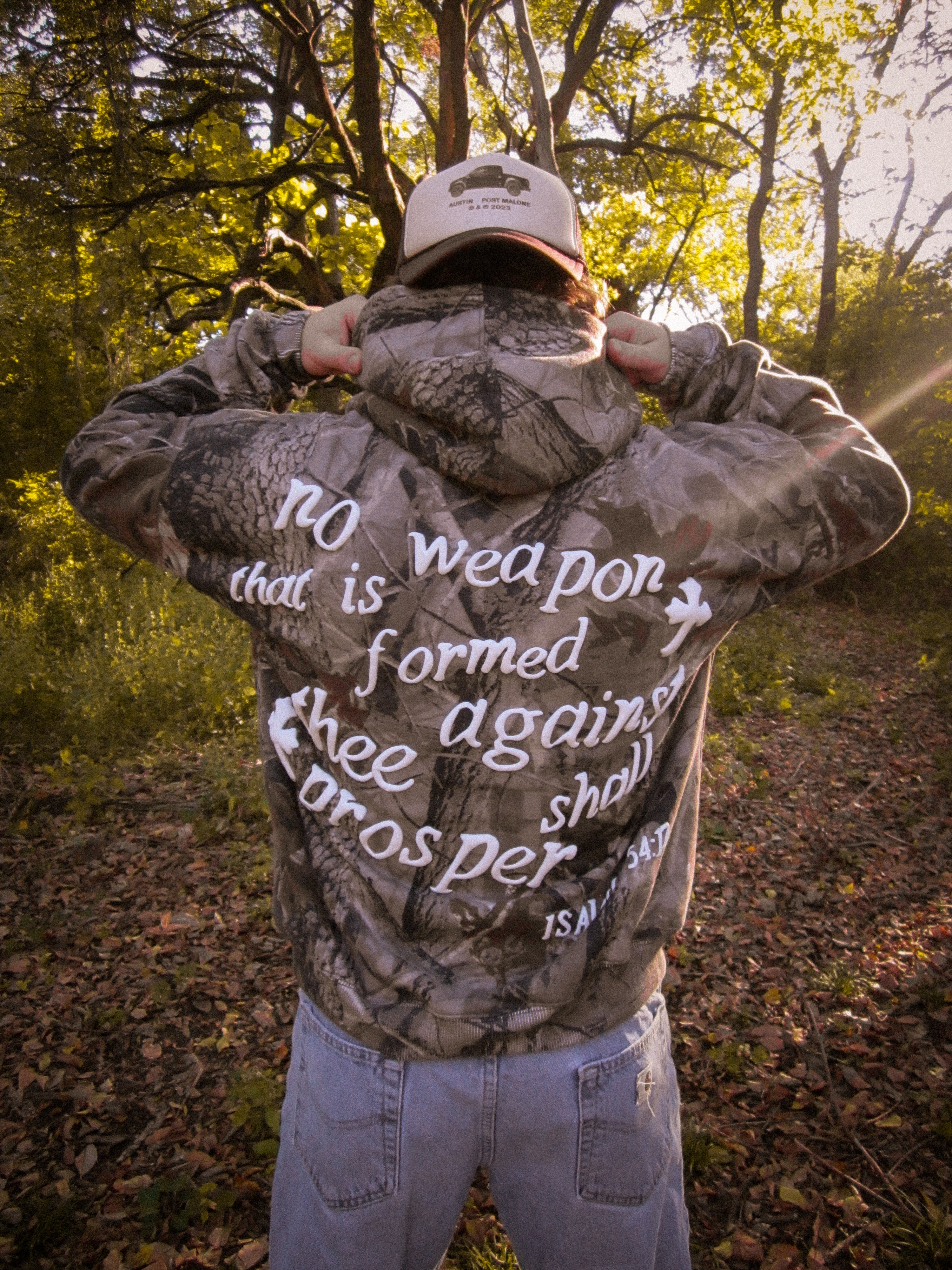 Isaiah 54:17 Camouflage Box Hoodie
