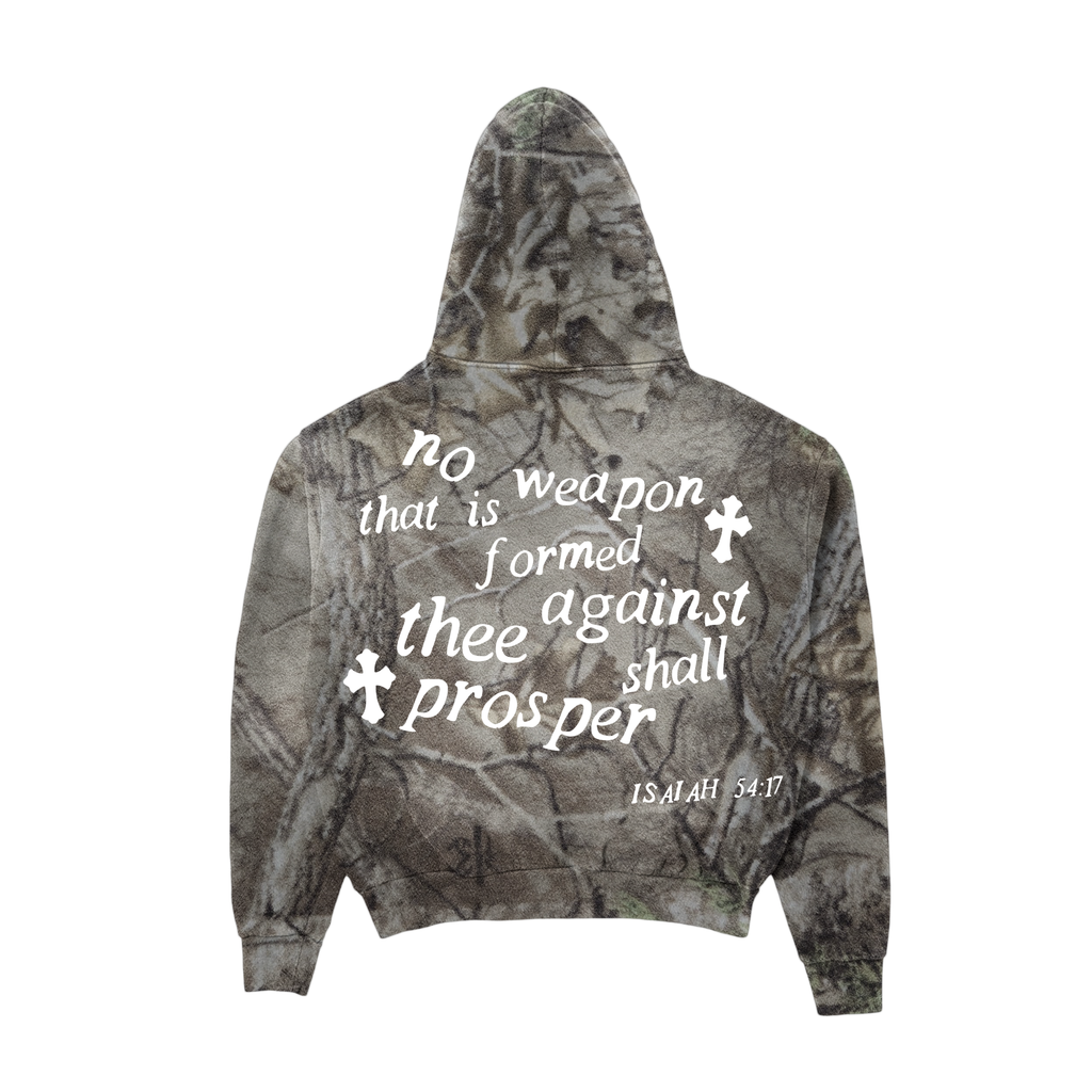 Isaiah 54:17 Camouflage Box Hoodie