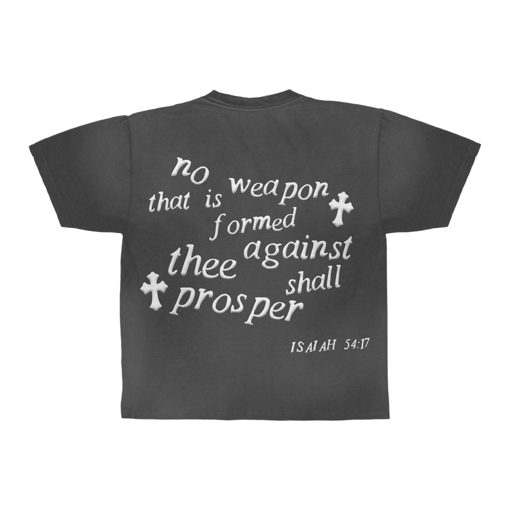 Isaiah 54:17 Box T-Shirt "Charcoal"