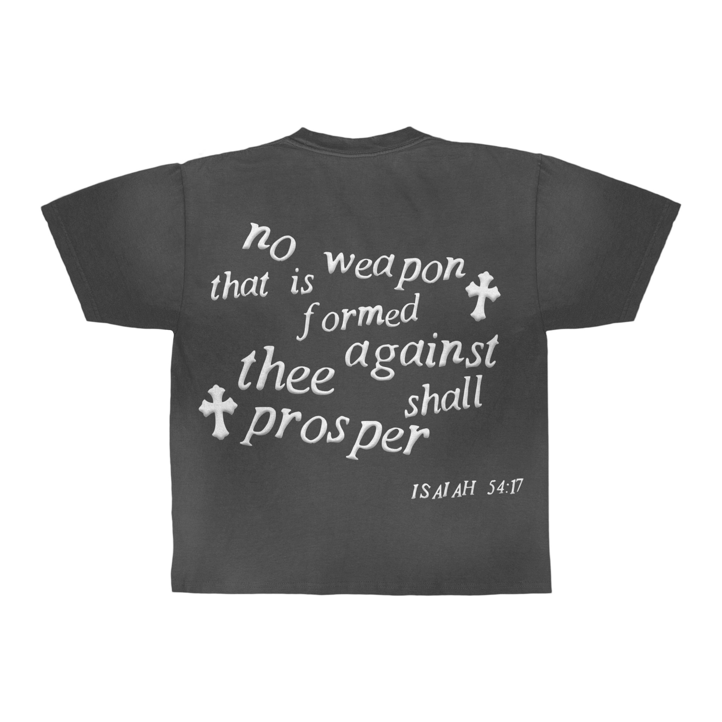 Isaiah 54:17 Box T-Shirt "Charcoal"