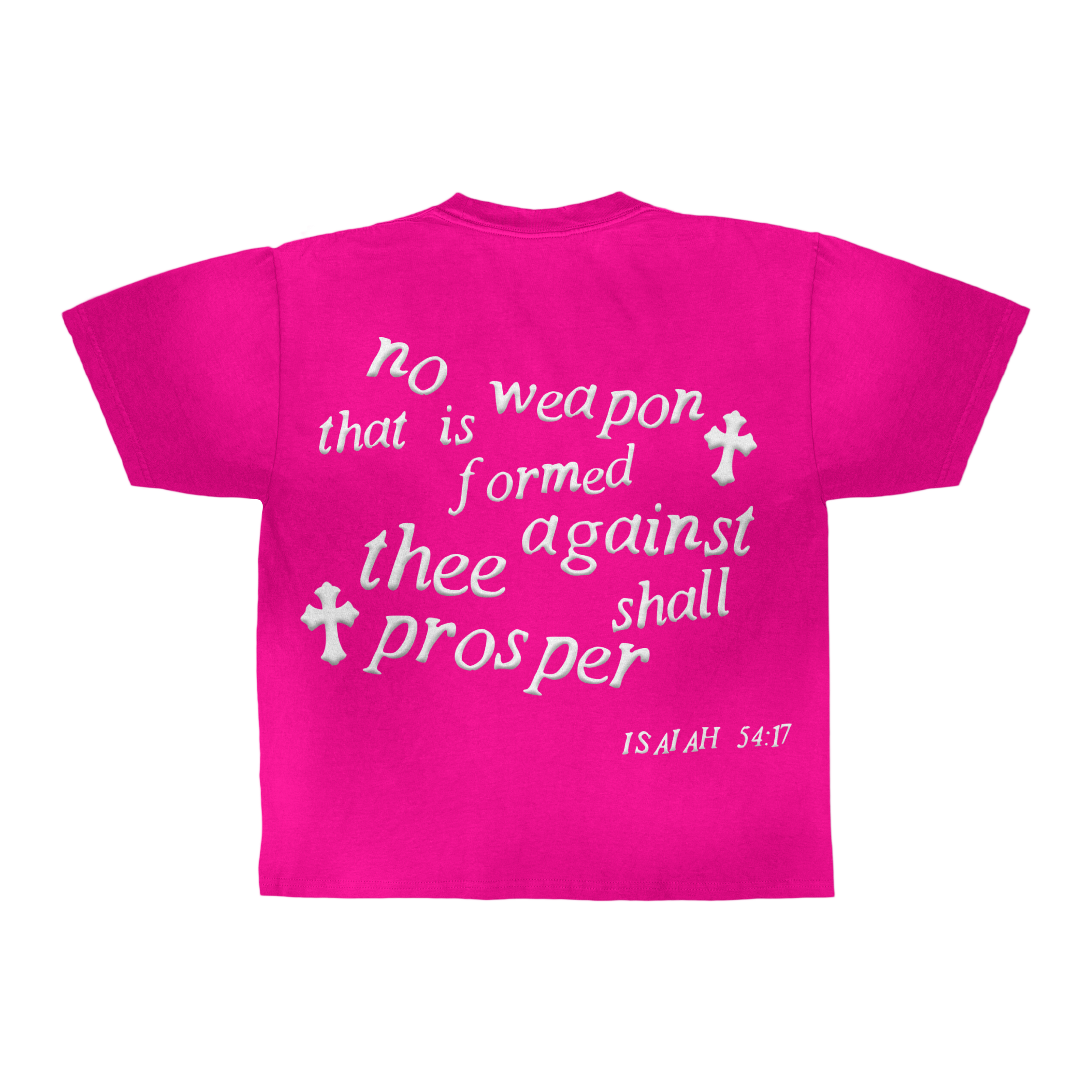 Isaiah 54:17 Box T-Shirt "Fuchsia"